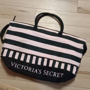 Victoria secret pink and black expandable tote bag
